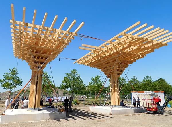 Neubau des Eingangs-Pavillons der IGA 2027 im Rheinpark in Duisburg
