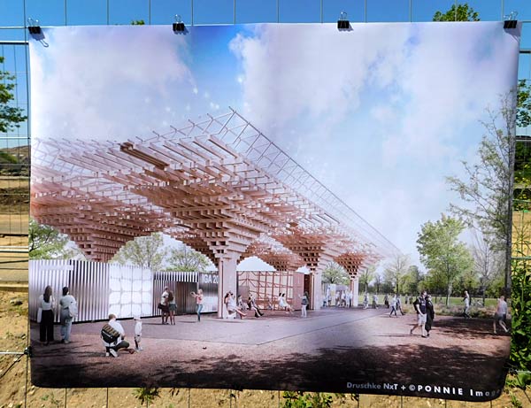 Neubau des Eingangs-Pavillons der IGA 2027 im Rheinpark in Duisburg
