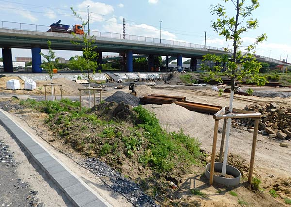 F&uuml;hrung durch die Baustelle des Kultushafen im Rheinpark in Duisburg mit der IGA 2027