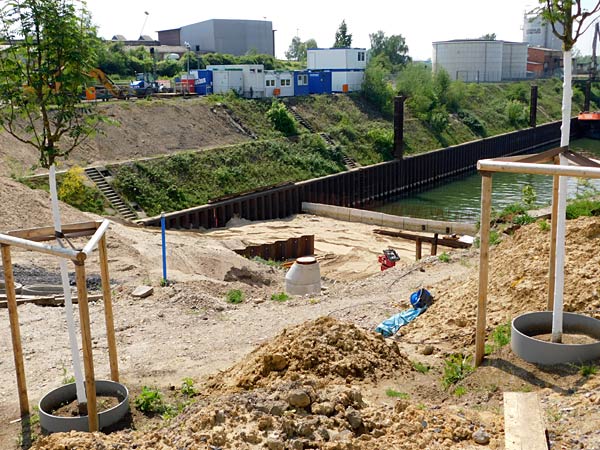 F&uuml;hrung durch die Baustelle des Kultushafen im Rheinpark in Duisburg mit der IGA 2027