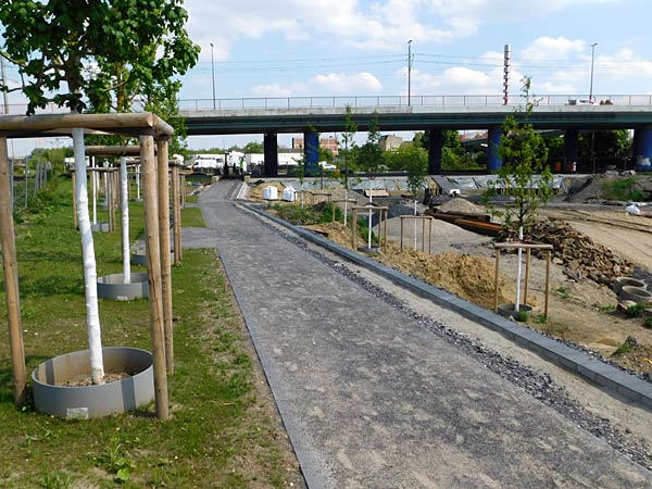 F&uuml;hrung durch die Baustelle des Kultushafen im Rheinpark in Duisburg mit der IGA 2027
