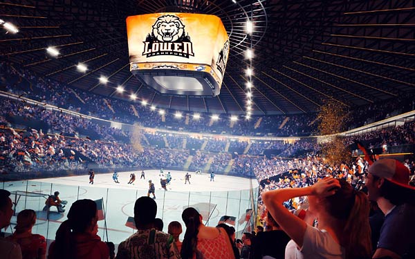 Entwurf der Multifunktionsarena P9 in Frankfurt durch Populous