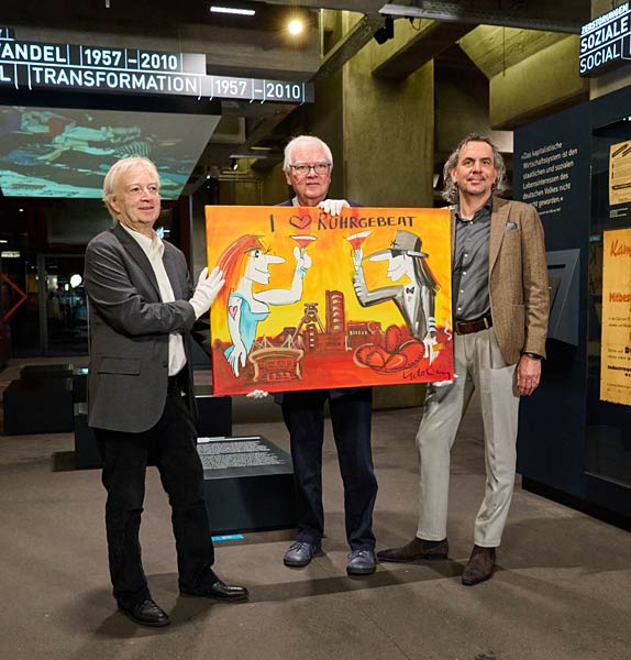 &Uuml;bergabe von Lindenberg-Gem&auml;lde von der Brost Stiftung an das Ruhr Museum in Essen