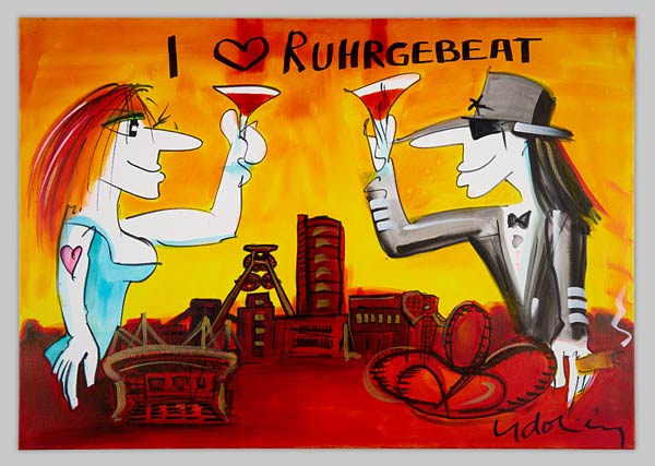 &Uuml;bergabe von Lindenberg-Gem&auml;lde von der Brost Stiftung an das Ruhr Museum in Essen