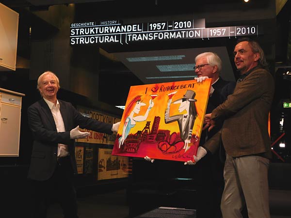 &Uuml;bergabe von Lindenberg-Gem&auml;lde von der Brost Stiftung an das Ruhr Museum in Essen